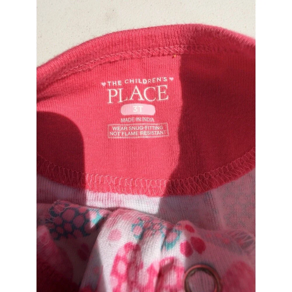 CHILDREN'S PLACE Toddler 3T Footed Pajamas Set Of 2 Pink/Purple Worn Once